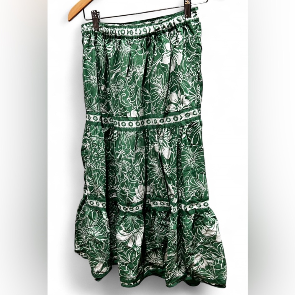 Japna Green Floral Maxi Skirt - Picture 2 of 3